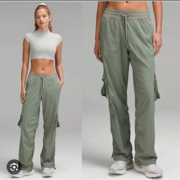 lululemon athletica Pants - Lululemon NWOT Dance Studio Cargo Pants Joggers Grey Eucalyptus Small 4 6